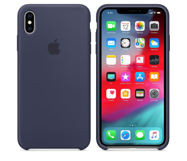 Etui Silicone Case do iPhone XS Max Midnight niebieskie - 449544 - zdjęcie